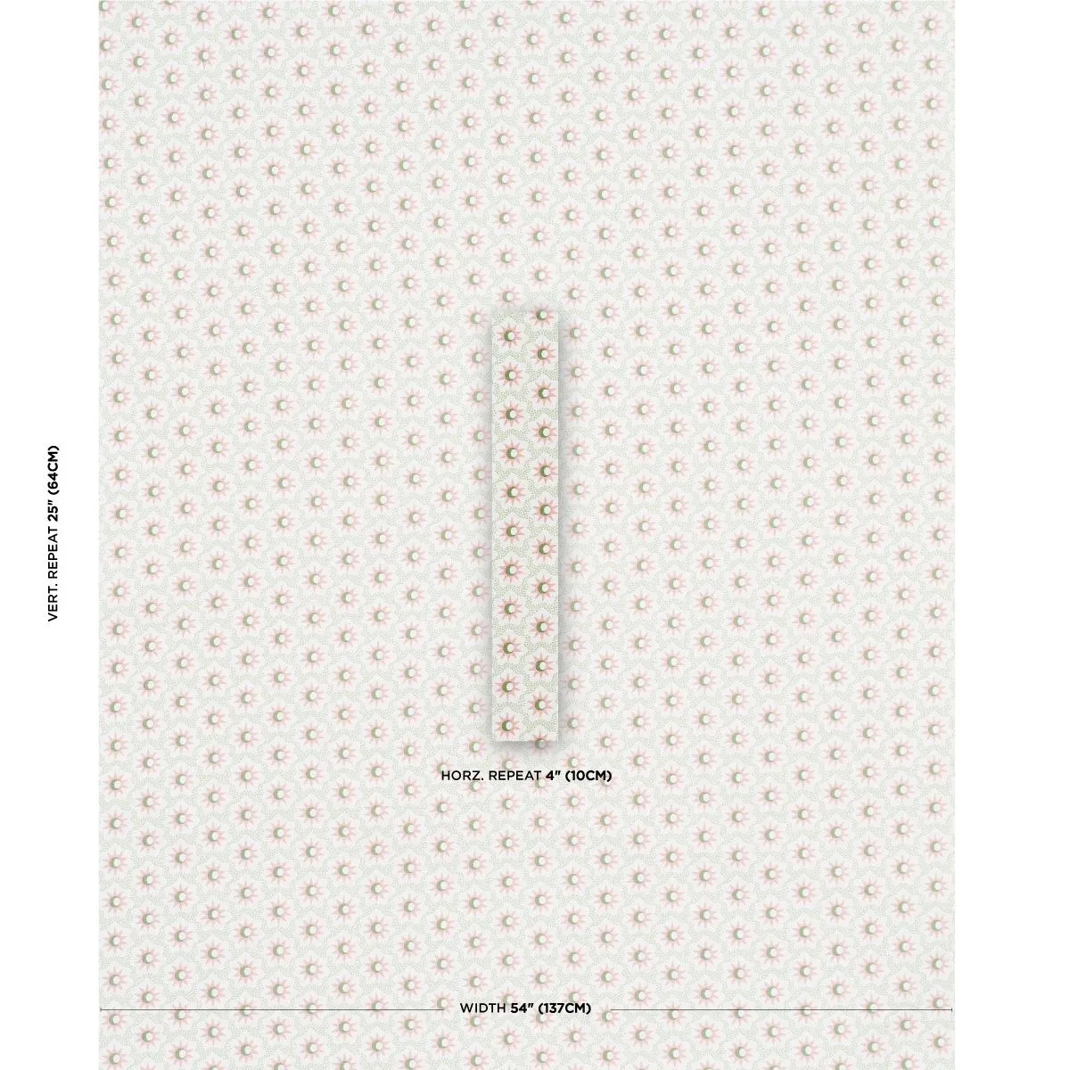 Schumacher Lucie Fabric by the yard: Pink and Green