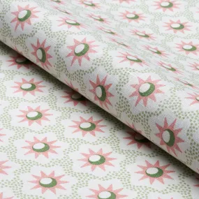 Schumacher Lucie Fabric by the yard: Pink and Green