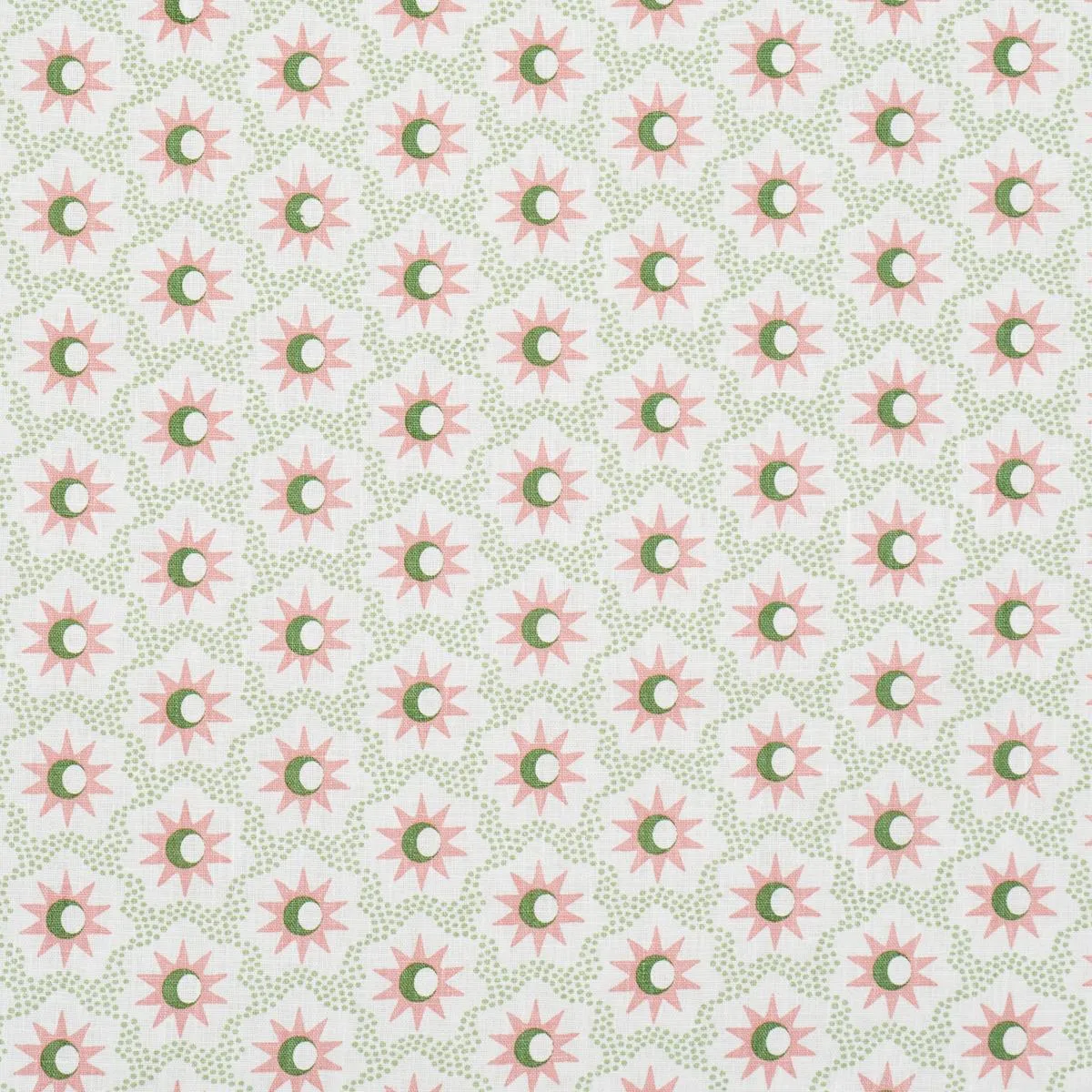 Schumacher Lucie Fabric by the yard: Pink and Green