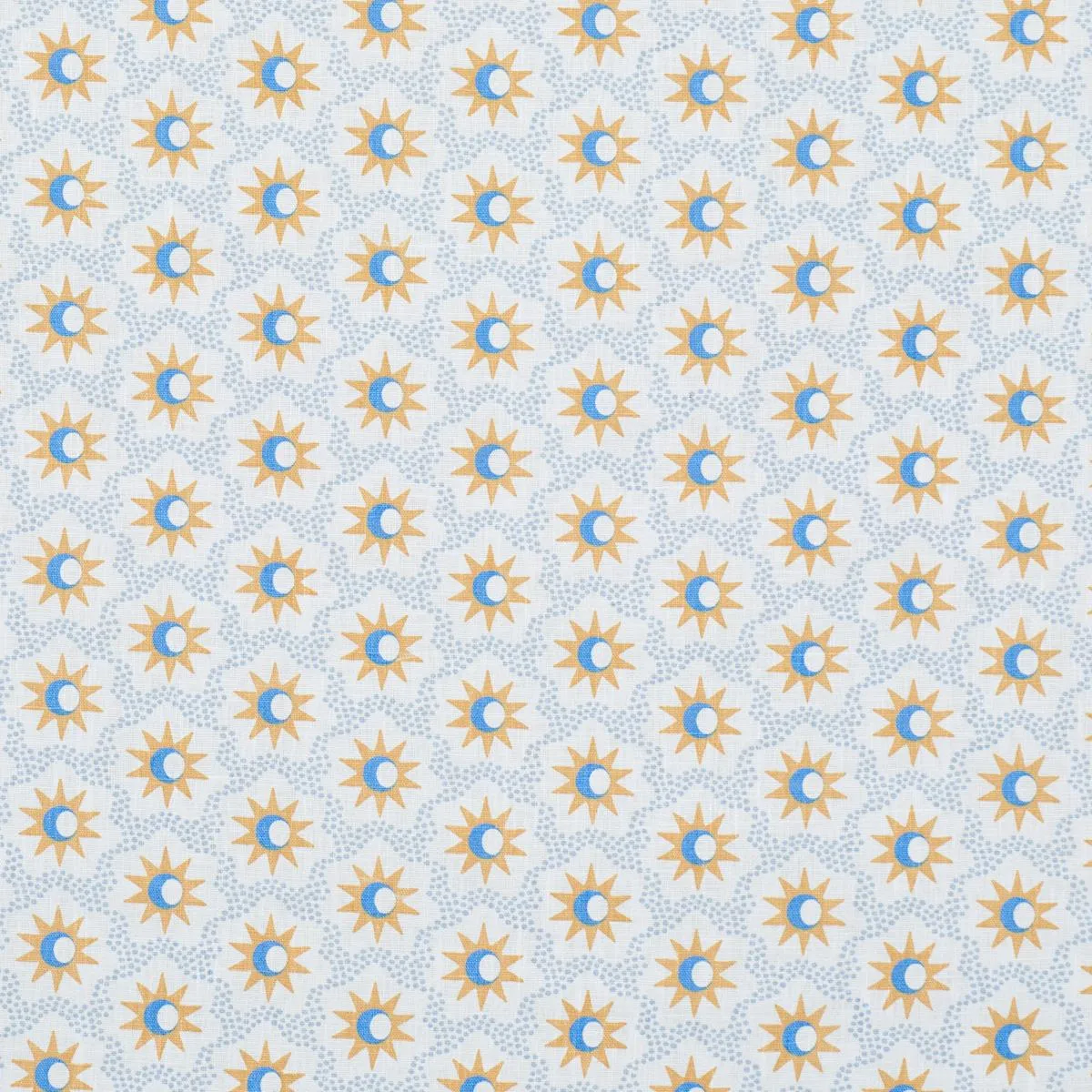 Schumacher Lucie Fabric by the yard: Yellow and Sky