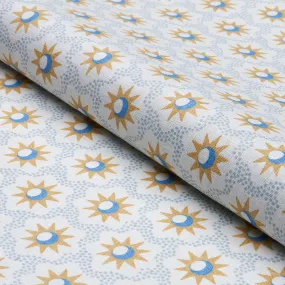 Schumacher Lucie Fabric by the yard: Yellow and Sky