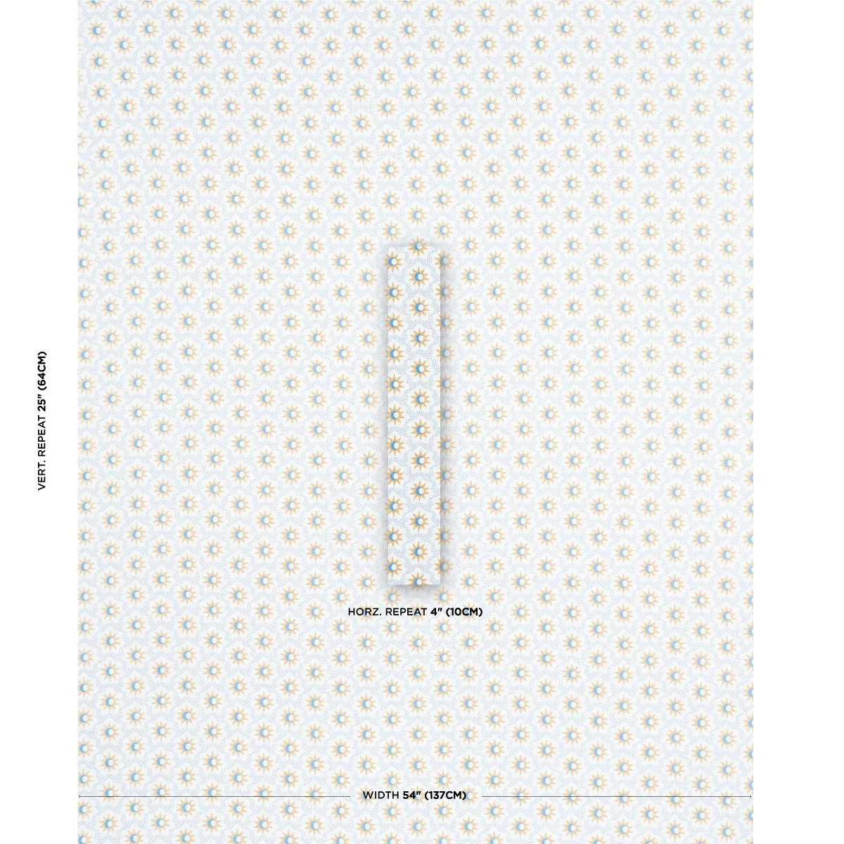 Schumacher Lucie Fabric by the yard: Yellow and Sky