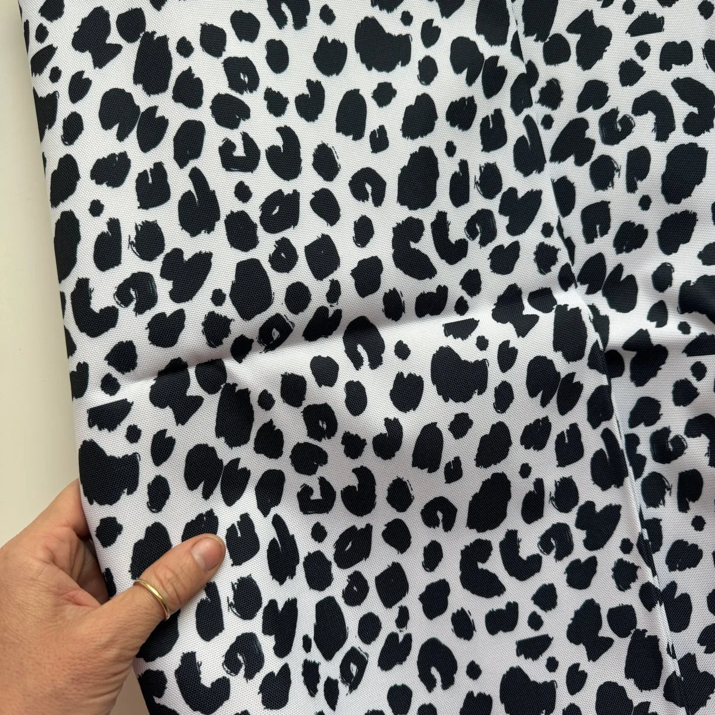 sewhungryhippie - Water Resistant Canvas in Black & White Leopard