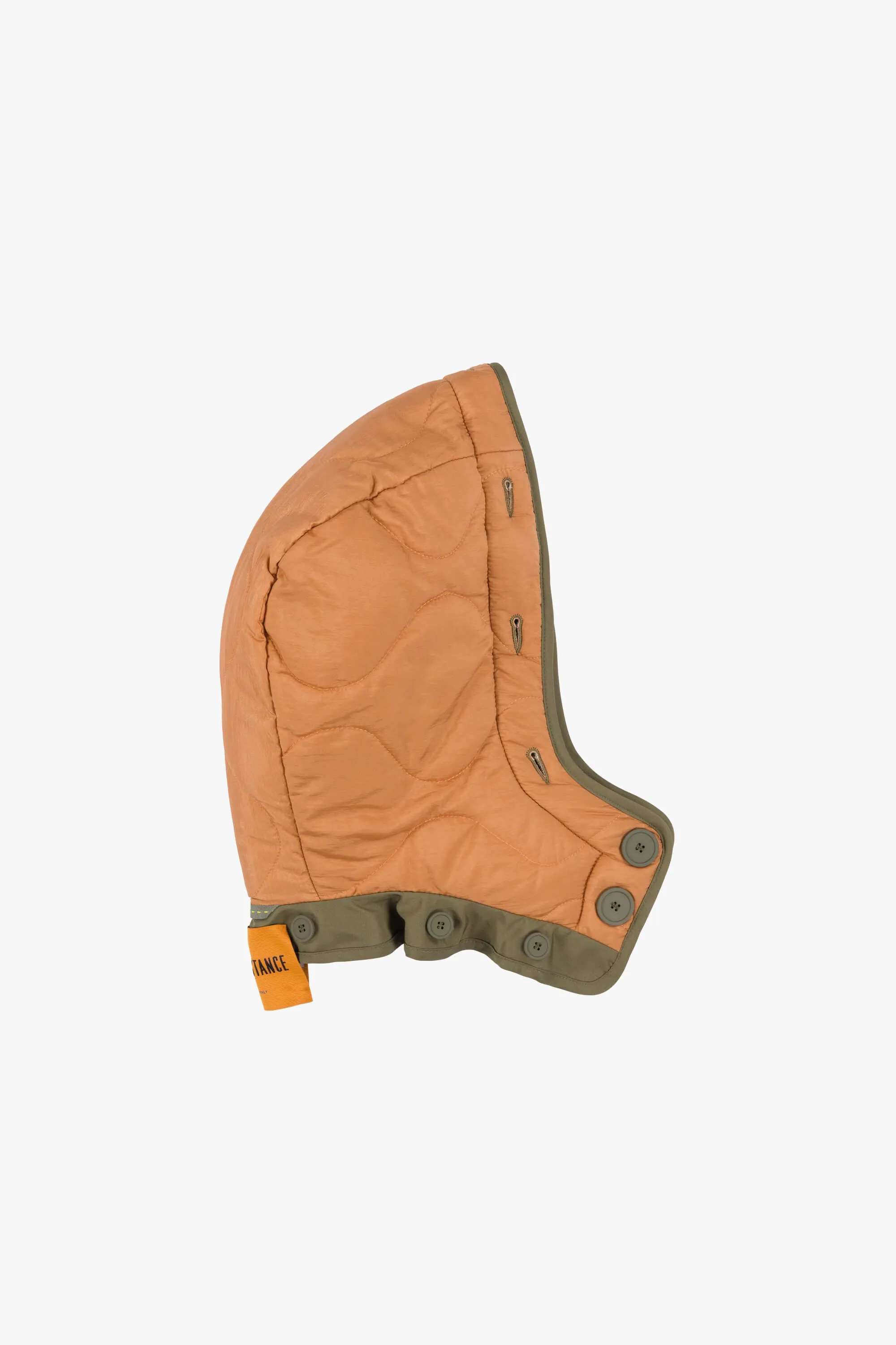 Shearling Quilt Hood - Blush / Burnt Orange