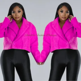 SHERPA SHORT COAT PINK