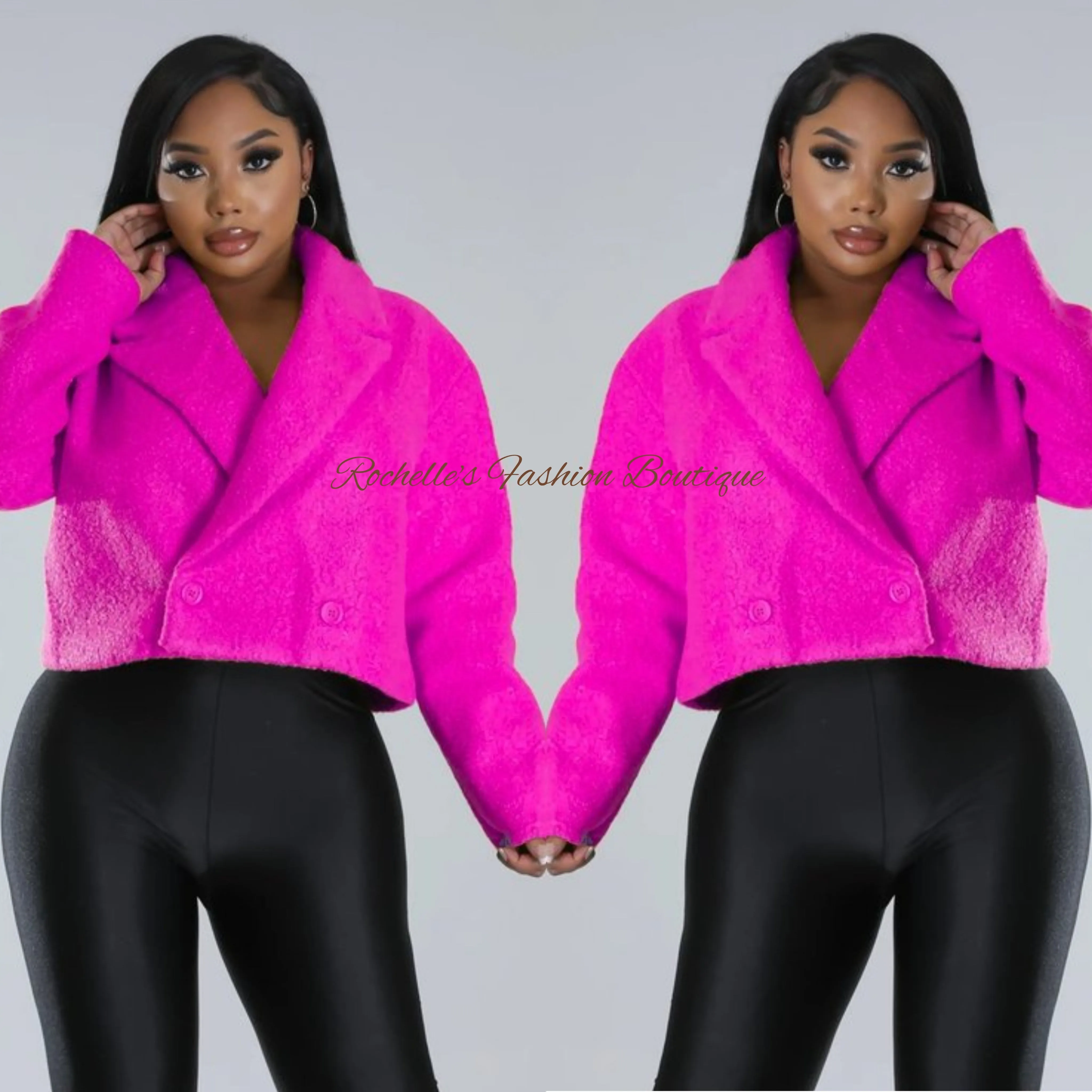 SHERPA SHORT COAT PINK