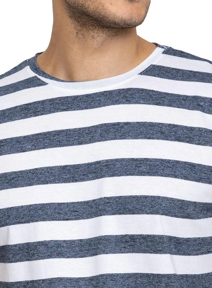 Sh.M.Blue Striped Round T-shirt