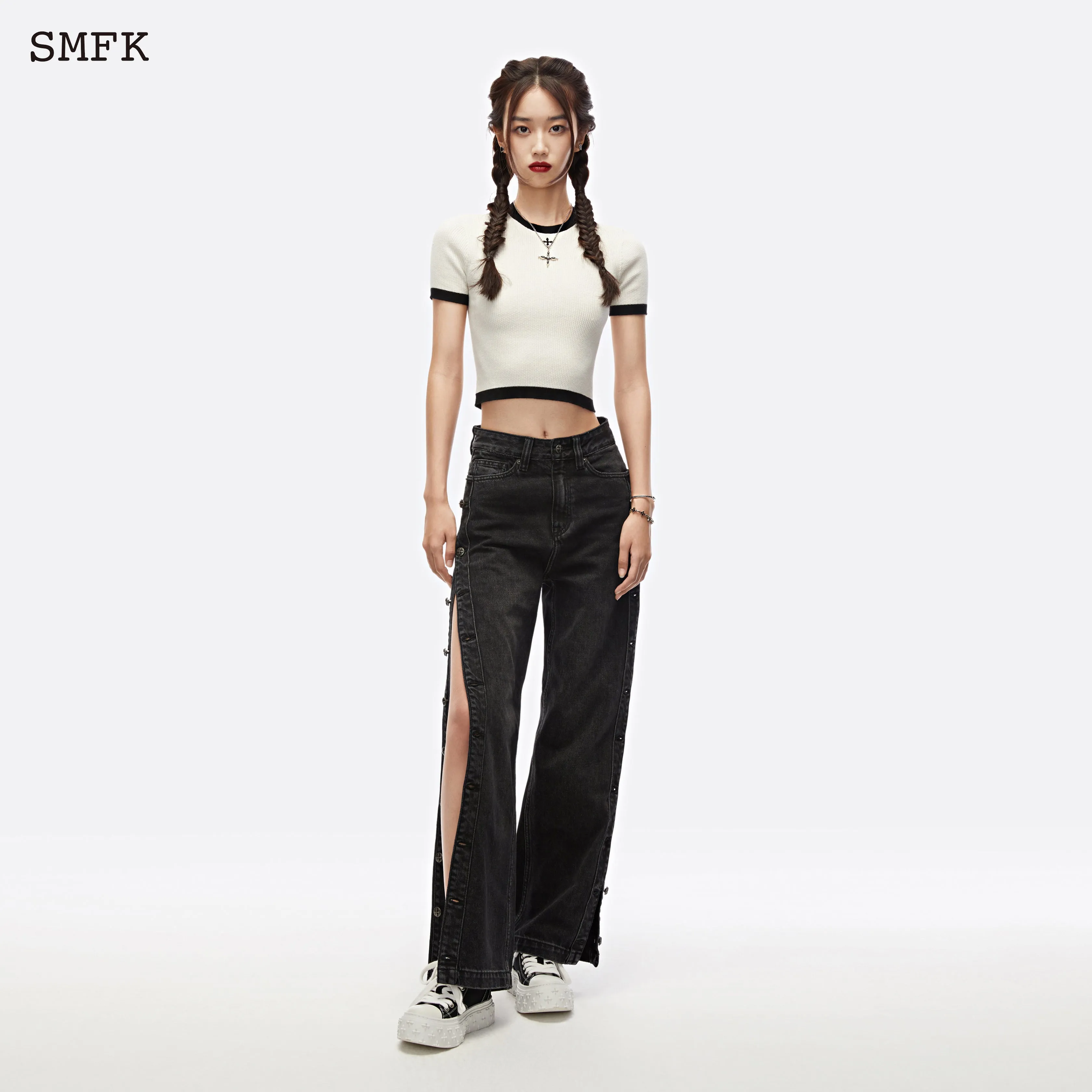 Skateboard Deconstructed Jeans Black