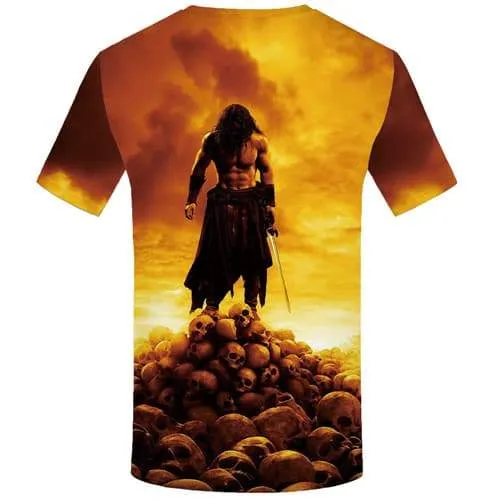 Skull T shirts Men Character Tshirts Novelty War Tshirt Printed Metal Tshirts Casual Cloud Tshirt Anime Short Sleeve T shirts