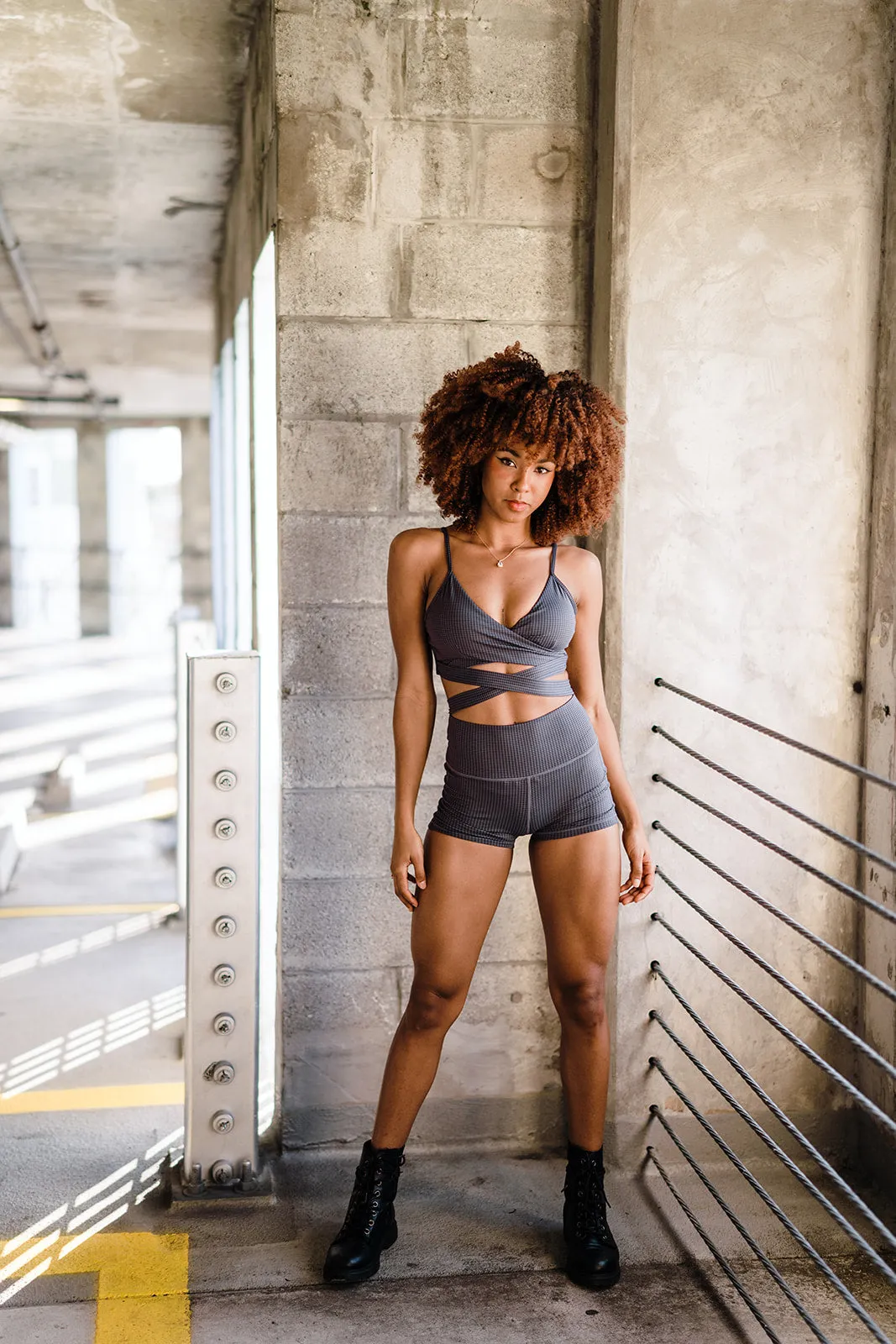 Slate Checkered Shortie