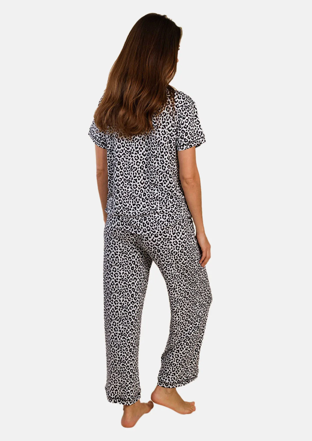 Sleepwear Set With Piping Detailing