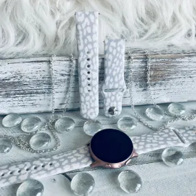 Snow Leopard Print Silicone Band For Samsung Watch