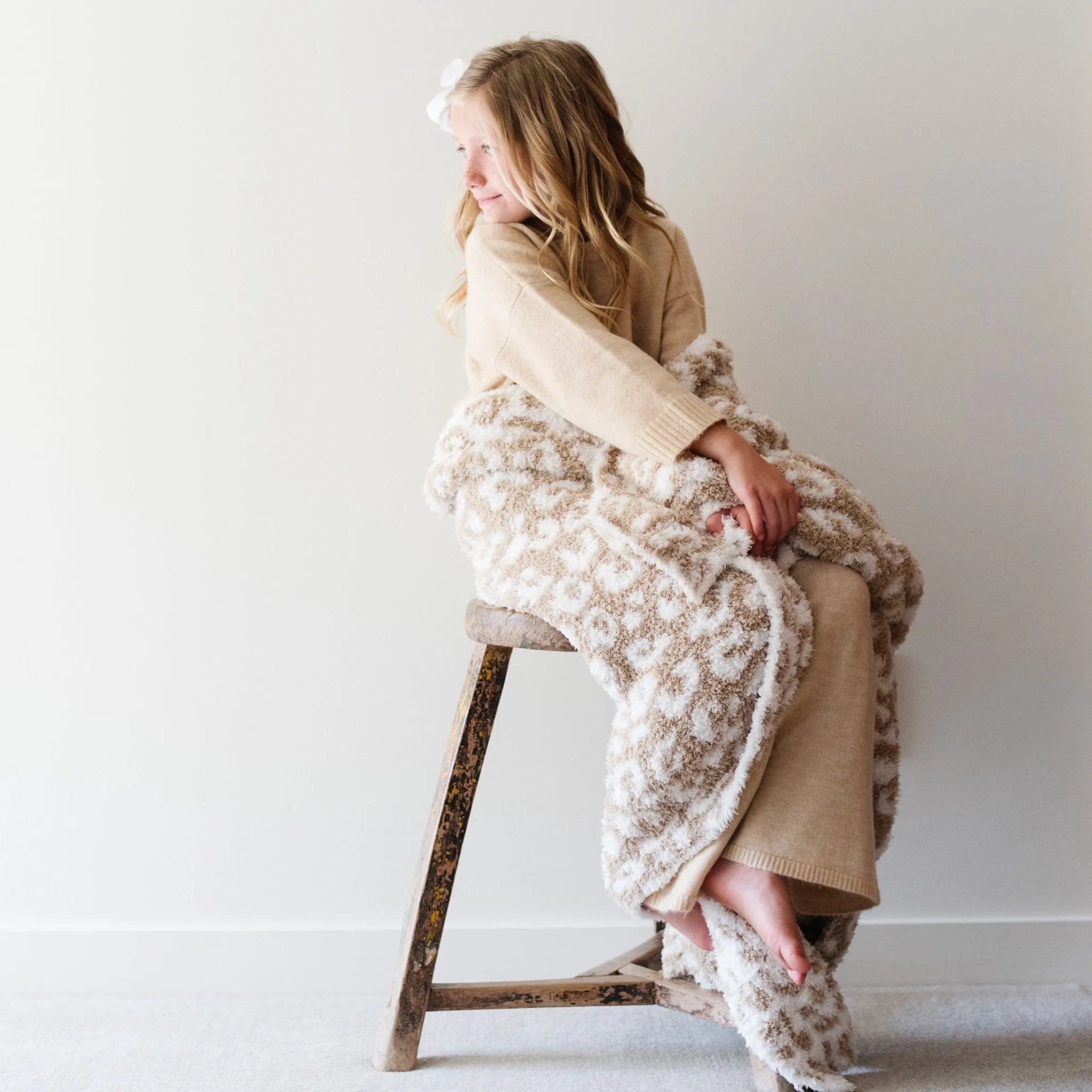 TAN LEOPARD DOUBLE-LAYER BAMBONI TODDLER BLANKET