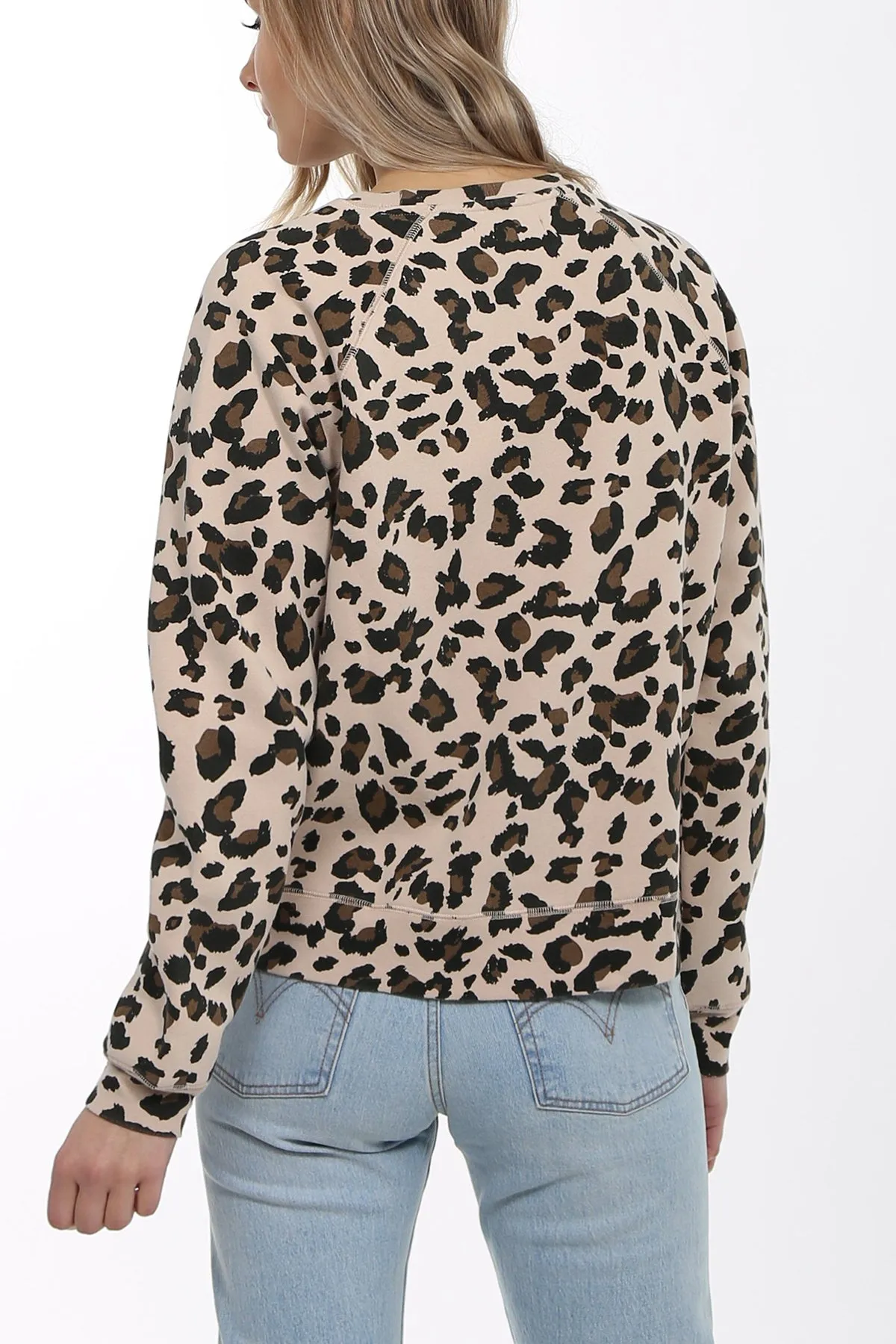 The "BLONDE" Middle Sister Crew Neck Sweatshirt | Leopard Print