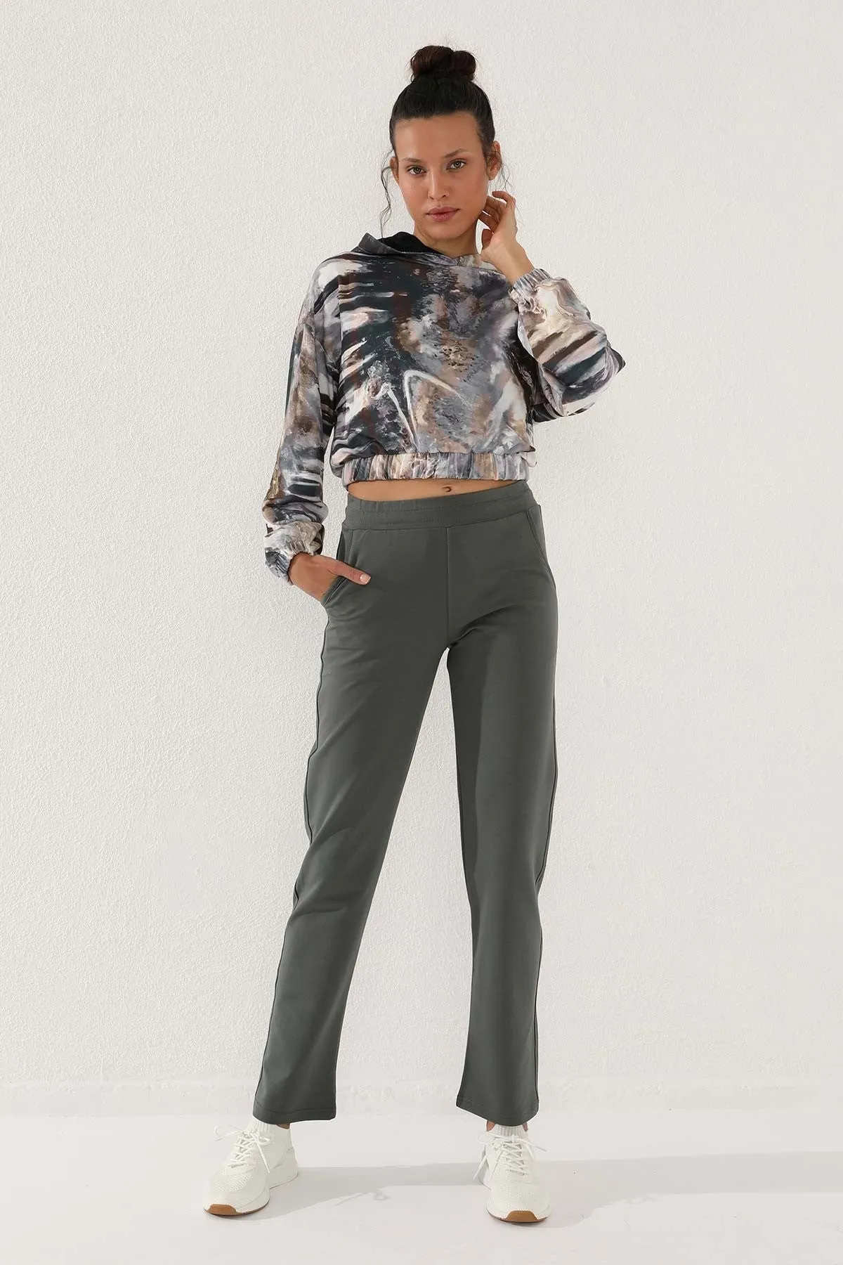 TMY Çağla High Waist Pocket Comfortable Fit Classic Leg Women's Sweatpants - 94584 - Modica