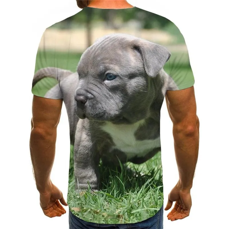 tshirts dog t shirt 3D Puppy Cute animal art costume male big Smart dogs Cool