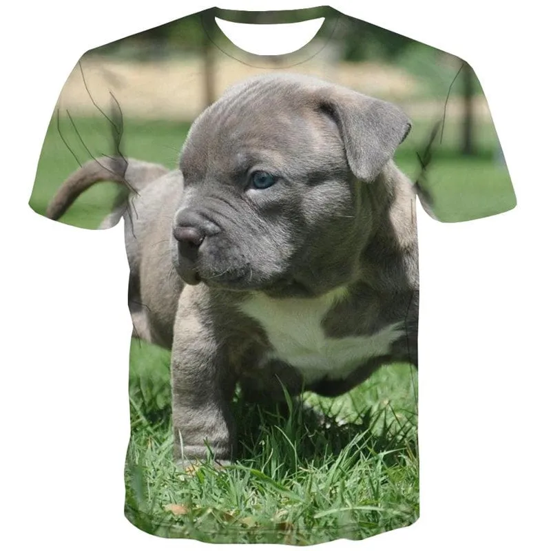 tshirts dog t shirt 3D Puppy Cute animal art costume male big Smart dogs Cool