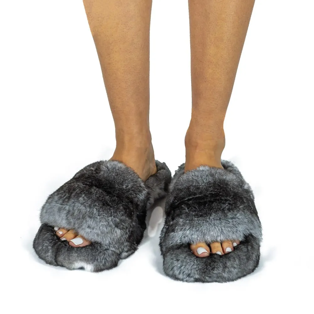 VANCOUVER - Chinchilla fur slippers