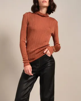 Variegated Rib Turtleneck Pullover