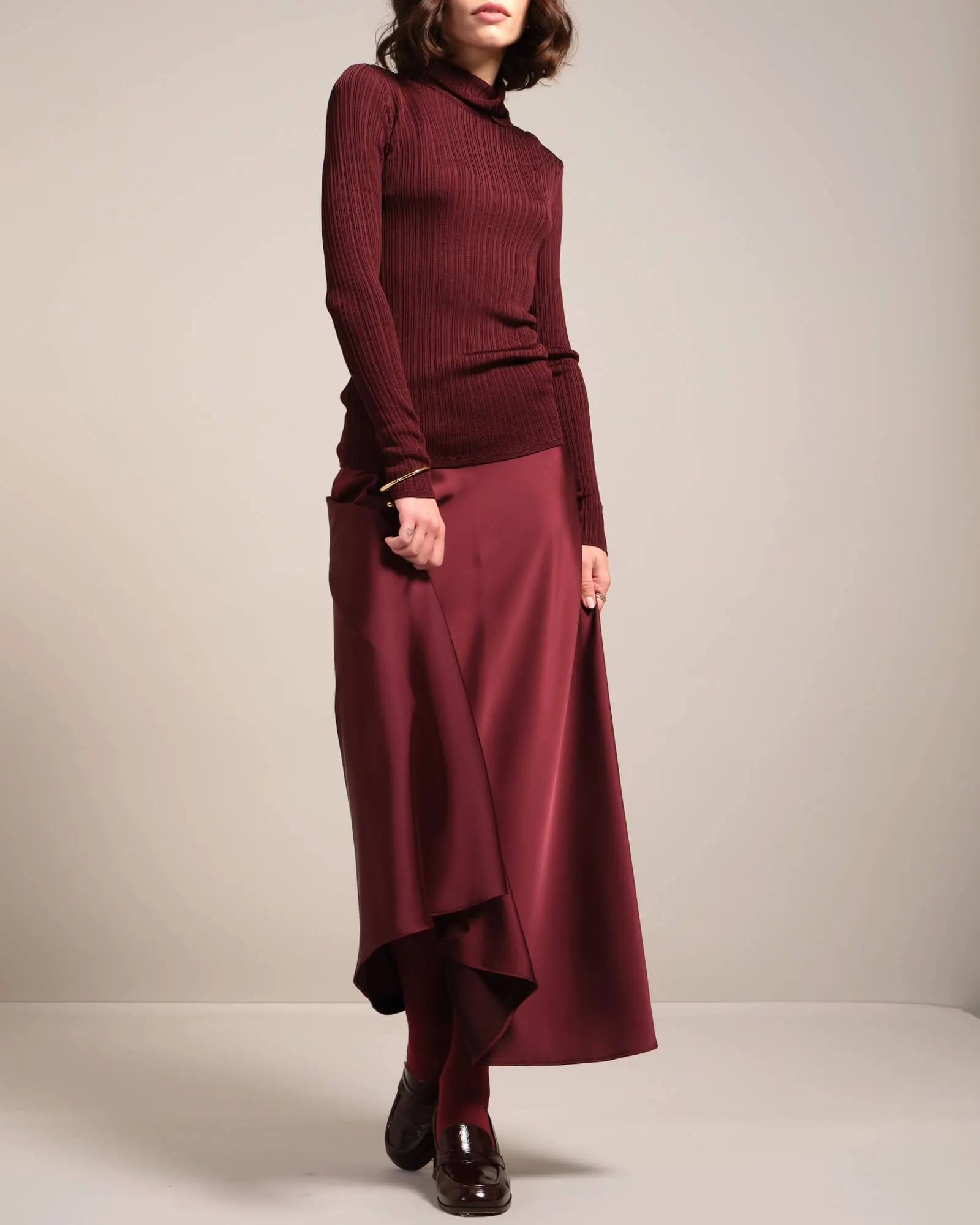 Variegated Rib Turtleneck Pullover