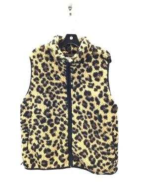 Vest Faux Fur & Sherpa By Clothes Mentor In Leopard Print, Size: Xl