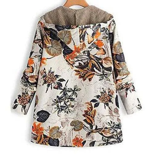 Wenkouban-Winter outfits Christmas Chinoiserie Floral Hooded Long Coat