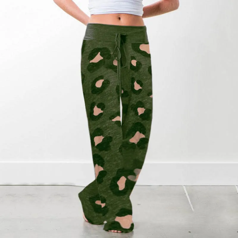 Wide Leg Loose Plus Size Print Low Waist Beach Pants