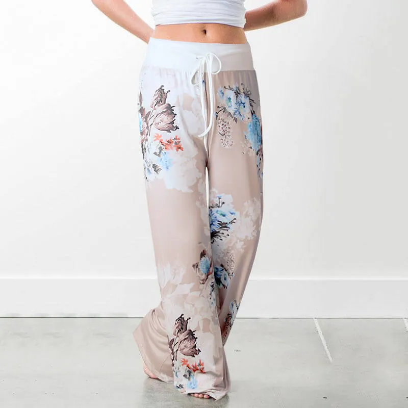 Wide Leg Loose Plus Size Print Low Waist Beach Pants