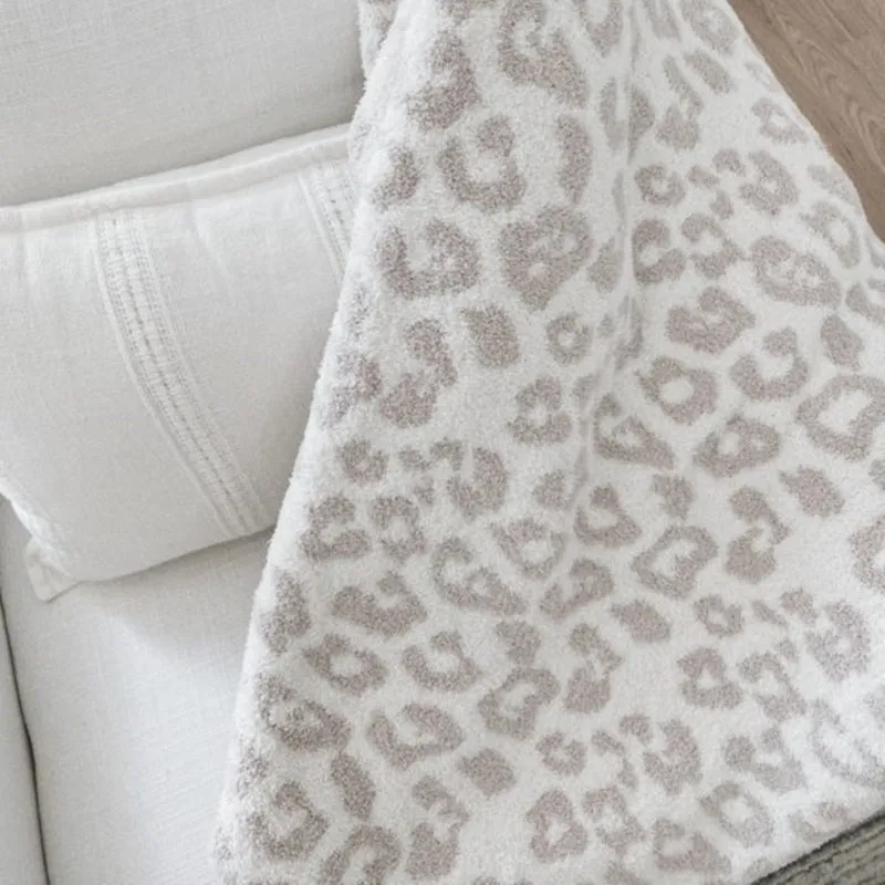 Winter Warm Soft Microfiber Fluffy Leopard Print Blanket