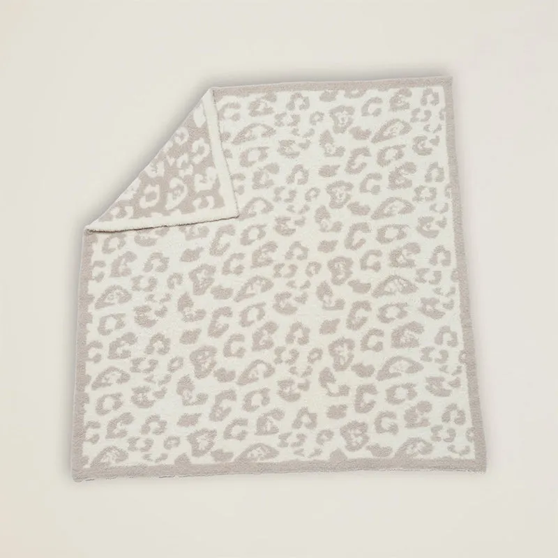 Winter Warm Soft Microfiber Fluffy Leopard Print Blanket