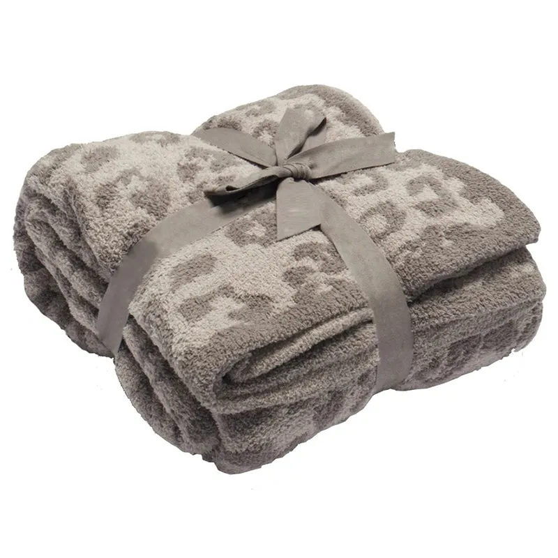 Winter Warm Soft Microfiber Fluffy Leopard Print Blanket