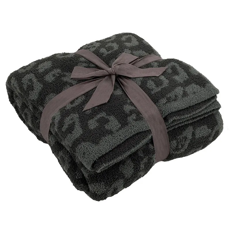 Winter Warm Soft Microfiber Fluffy Leopard Print Blanket