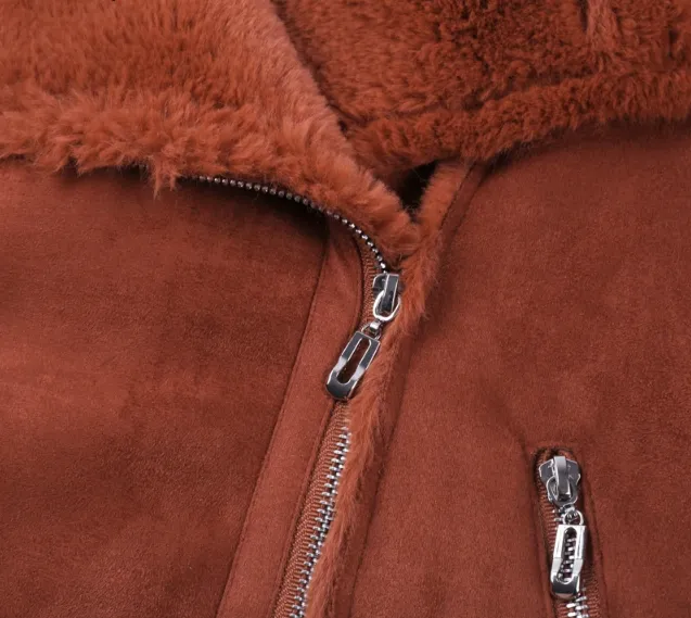 Women's Autumn & Winter Faux Leather Suede Lamb Fur Jacket