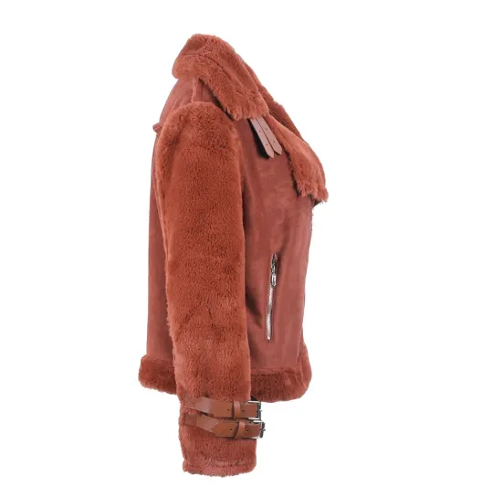 Women's Autumn & Winter Faux Leather Suede Lamb Fur Jacket