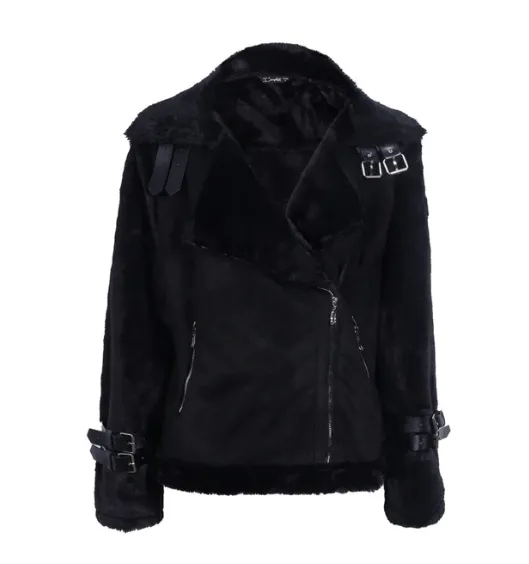 Women's Autumn & Winter Faux Leather Suede Lamb Fur Jacket