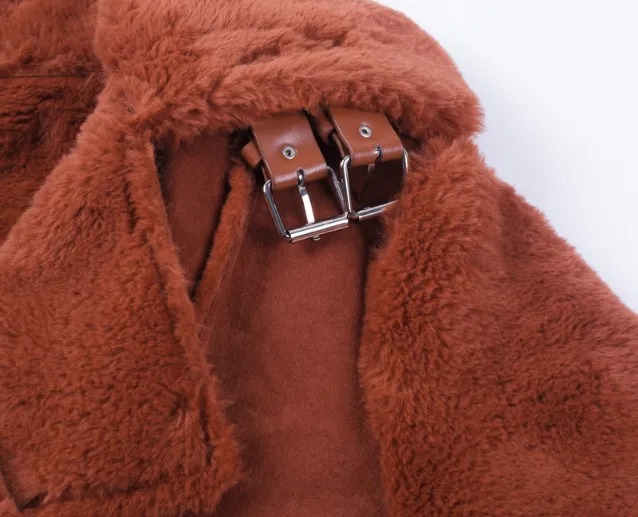 Women's Autumn & Winter Faux Leather Suede Lamb Fur Jacket