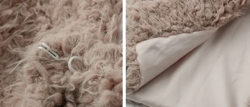 Women's Autumn & Winter V-Neck Furry Fur Coat