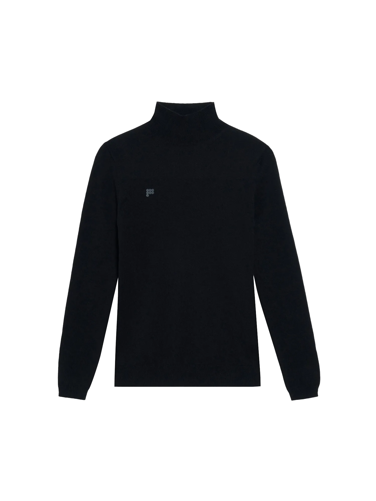 Women's Recycled Cashmere Fitted Turtleneck Top—black