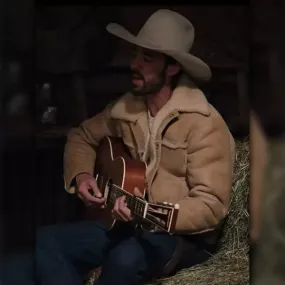 Yellowstone Season 4 Walker Ryan Bingham Shearling Jacket