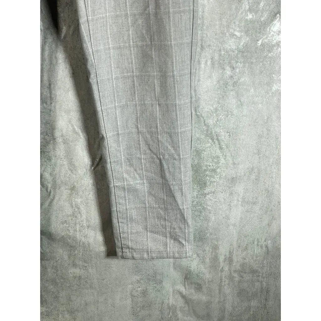 ZARA Men's Light Grey Plaid Slim-Fit Flat Front Dress Pants SZ 31
