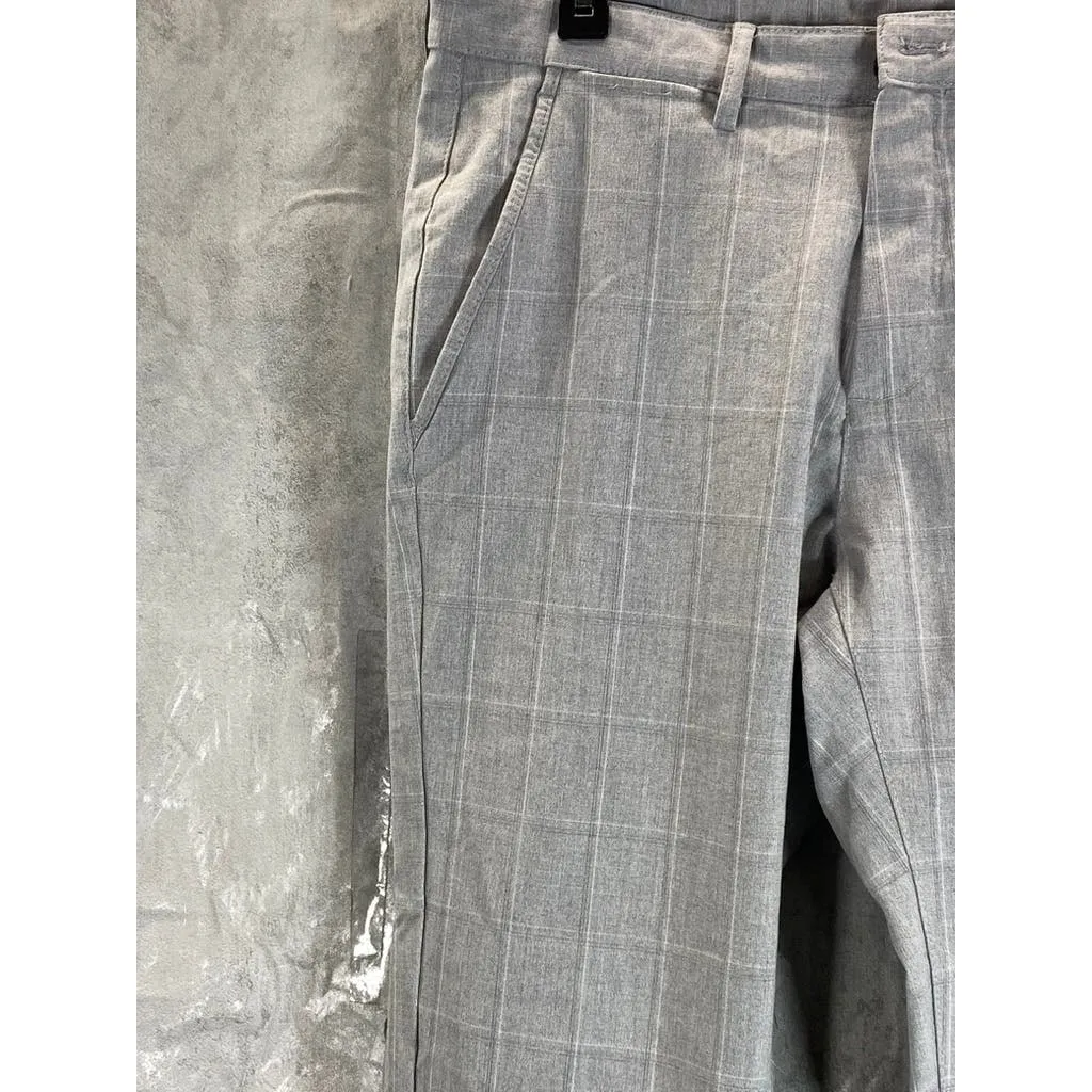 ZARA Men's Light Grey Plaid Slim-Fit Flat Front Dress Pants SZ 31
